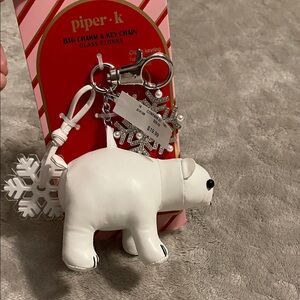 Piper K White Polar Bear Key & Card Holder